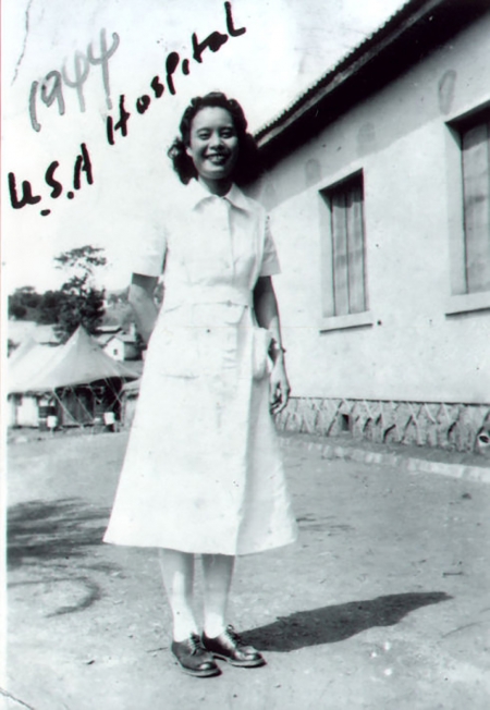 1944年在云南驿美国援华空军14航空队当护士的黄欢笑（网络图片）