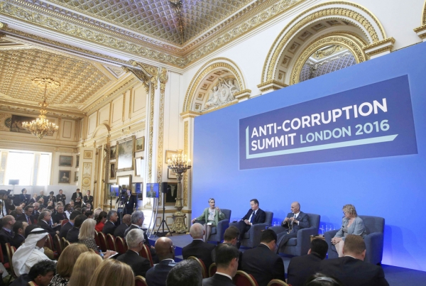 5月12日，世界多国领导人聚集伦敦，参加反腐败峰会。（Getty Images)