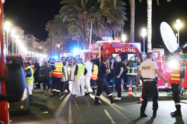 7月14日，法国南部城市尼斯国庆夜遭恐怖袭击，造成至少84人死亡。（AFP/Getty Images）