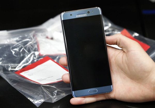 一台在美国召回的三星Galaxy Note 7手机 (Getty Images)