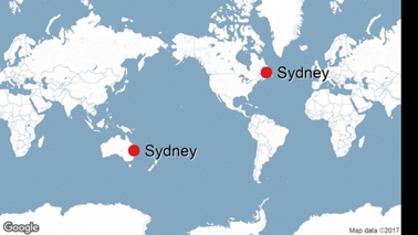 两个悉尼，同名不同地。