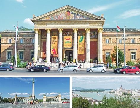上图：布拉格；下左：英雄纪念碑；下右：布达佩斯（图片由世华旅行社提供）