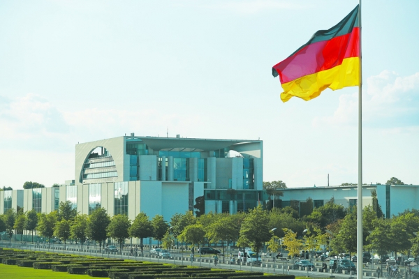 德国总理府和国旗。德国将在9月24日举行联邦议院选举。（Getty Images）