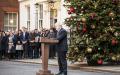 2019年12月13日，英相约翰逊被授权重新组阁后在唐宁街发表演说。（Getty Images）