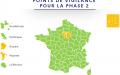 5月28日，法国卫生部发布的法国解封第二阶段省份颜色图（法国卫生部推特）