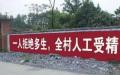 中国大陆某村庄强制百姓多生的惊人标语。（图片来源：推特）