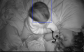 1岁宝宝喂水照料生病的妈妈的一幕被摄像机拍下。