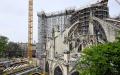 巴黎圣母院的修复现场，拍摄于2023年4月6日。（EMMANUEL DUNAND/AFP via Getty Images）