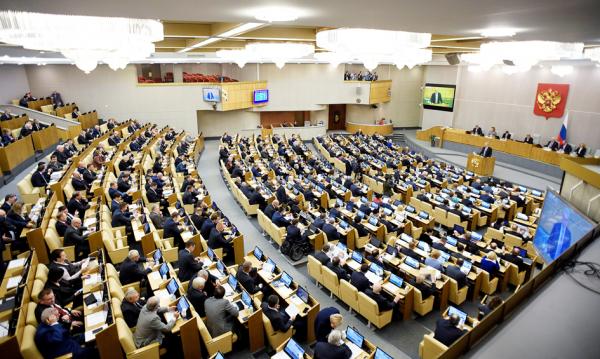 2020年1月16日，俄罗斯国家杜马代表出席全体会议。被普京提名、现年53岁的米舒斯京出任新总理。（AFP/Getty Images）