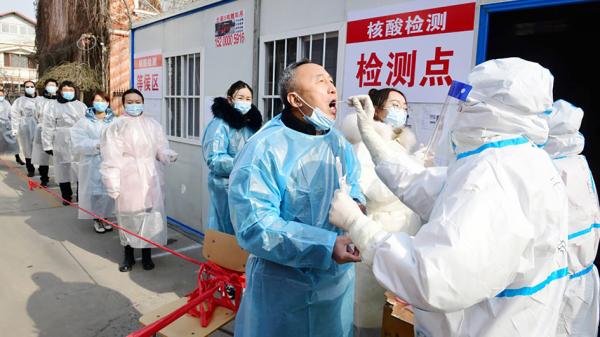 中国一个核酸检测点（Getty Images） 