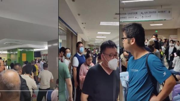 内蒙古呼和浩特突然爆发哮喘病，夜间各医院爆满。（图片来源：视频截图）