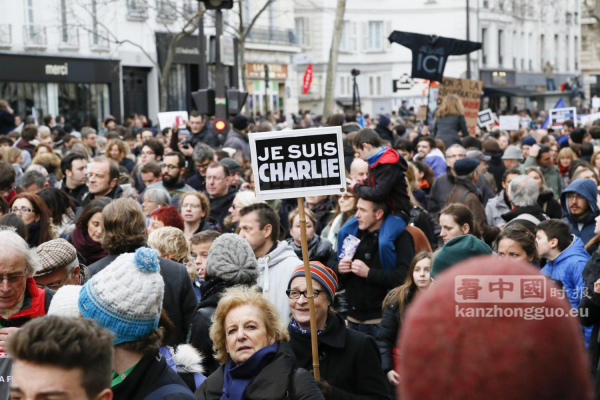 巴黎反恐大游行150万人 史无前例 (图组1) La plus grande manifestation enregistrée dans l'histoire de France (I)