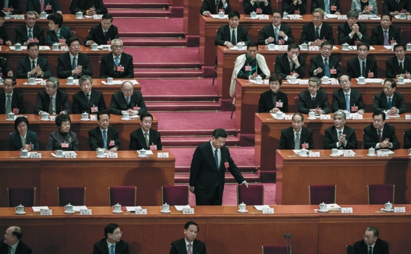 习近平在人大会议上。(Getty Images)