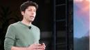 2023年2月7日，OpenAI 首席执行官阿特曼（Sam Altman）在华盛顿雷德蒙德的 Microsoft宣布为Bing集成ChatGPT的主题演讲中发表讲话。(图片来源:Jason Redmond/AFP via Getty Images)