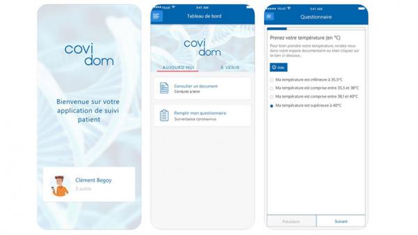 远程医疗程序Covidom手机版（来源：巴黎公立医院集团推特@L’AP-HP）