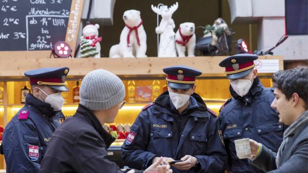 奥地利成为欧洲第一个强制成年人接种的国家。（Jan Hetfleisch/Getty Images）