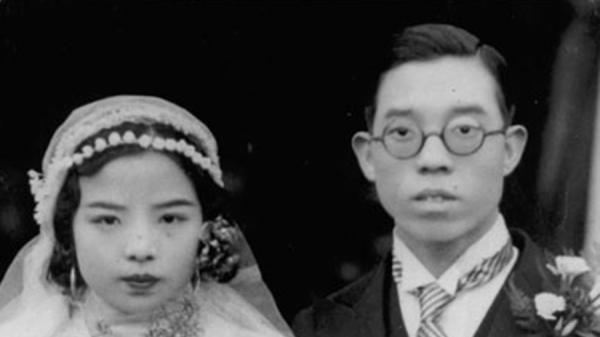 图为1936年，广西大学教授千家驹和杨梨音的结婚照。（图片来源：公有领域）