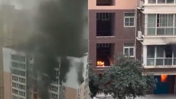 西安高楼火灾酿5死,此前新疆大火民愤还未息。(图片来源:微博截图)