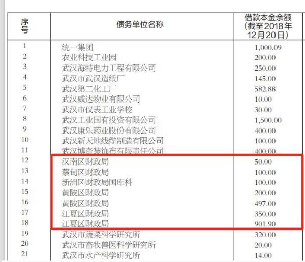 武汉市财政局26日在官方报发布整版的债务催收公告。（图片来源：网络图片）