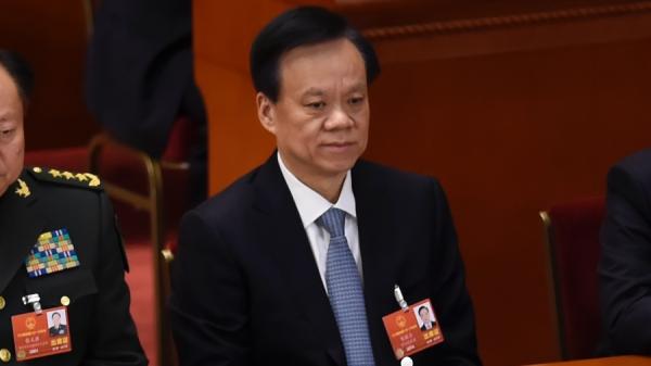 图为2018年3月5日，时任重庆市委书记、十八届中央委员陈敏尔在北京人民大会堂出席全国人民代表大会开幕会议。（图片来源：WANG ZHAO/AFP via Getty Images ）